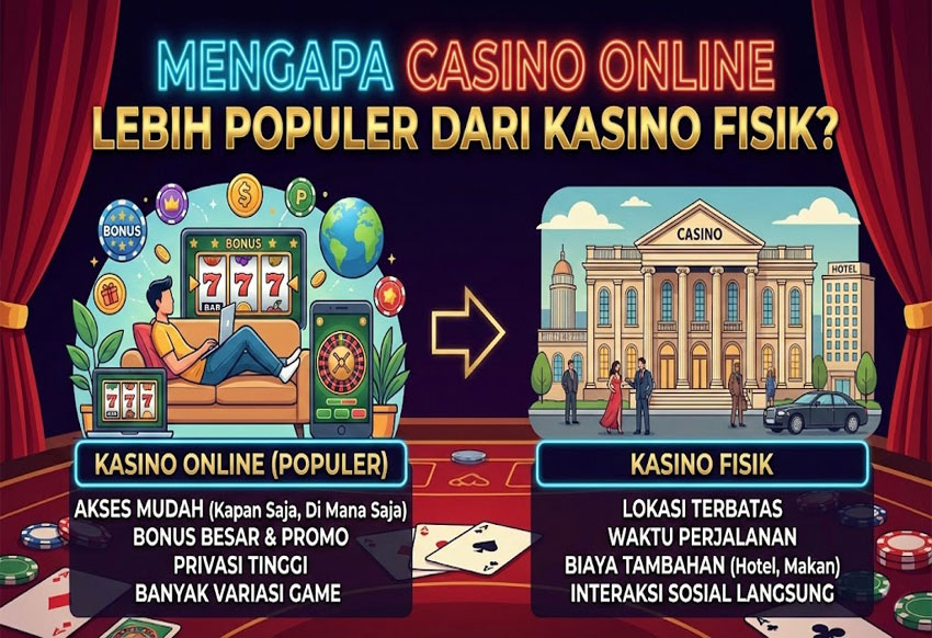 Mengapa Casino Online Lebih Populer dari Kasino Fisik?